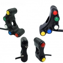 7/8" 22mm Motorcycle Handlebar Control Switch Button Aluminum Alloy For Headlight Turn Signal Fog Light Horn ON OFF Start Kill