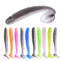 WDAIREN Pesca Jig Wobblers Worm Soft Lures 5cm 7cm 9cm Double Color Artificial Silicone Bait Bass Isca Swimbaits Fishing Tackle