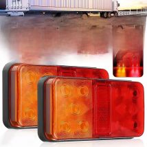 1 Pair 12V Rear Stop LED Lights Tail Brake Indicator Truck Van Lamp Trailer Light Waterproof For Trailer Caravans Boats