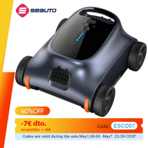 [180 minuti di esecuzione fino a 2000 piedi quadrati] Aspirapolvere per piscina senza fili Grennix 50.000 Pa Potente aspirazione per piscine piatte a terra