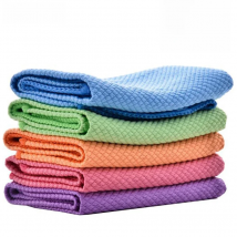 5Pcs Kitchen Cleaning Towel Anti-Grease Wiping Rags Absorbable Fish Scale Wipe Cloth Glass Window Dish Cleaning Cloth