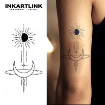Moon Planet Temporäres Tattoo, Letzt bis 15 Tage, neue Technologie, magischer, wasserfester, semi-permanenter Aufkleber