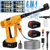 Idropulitrice elettrica ad alta pressione 65Bar con display touch screen 500W 6 in 1 ugello pistola ad acqua per autolavaggio 10 marce 21V rondella per auto