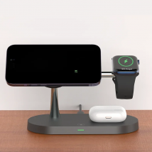 3 in 1 Wireless Charger Stand For iPhone 12/13/14/15/16/17 Fast Charging Station for Apple Watch 10 9 8 7 6 5 4 Airpods 2 3 Pro