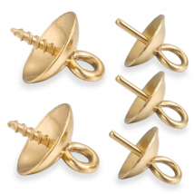 20pcs Gold Color Stainless Steel Screw Eye Pins Bail Top Drilled Beads End Caps Pendant Charms Connectors for DIY Jewelry Making