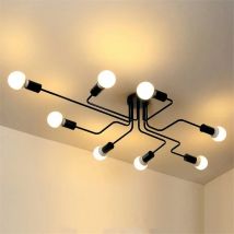 4/6/8 Heads Retro Industrial Loft Wrought Iron Ceiling Light Nordic Pipe Lamp Home Decor Kitchen Restaurant Cafe Bar Dinning