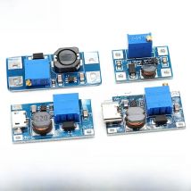 MT3608 DC-DC Adjustable Boost Module 2A Boost Plate Step Up Module with MICRO USB 2V-24V to 5V 9V 12V 28V