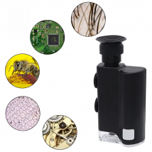 Mini Handheld 60x-100x 200X-240X Pocket Microscope Jewelry Magnifer Loupe with Cell Phone Clip Magnifying Glass LED UV Light