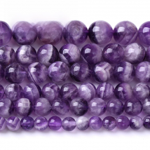 Wholesale Natural Stone Dream Lace Color Purple Amethysts Crystals Round Loose Beads 15" Strand 4 6 8 10 12MM For Jewelry Making