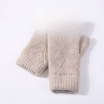 Female Winter Warm Knitted Full Finger Gloves Men Solid Woolen Touch Screen Mittens Women Thick Warm Cycling Driving Gloves H46