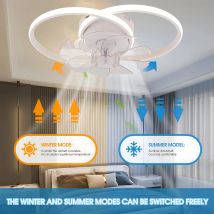 Deckenleuchte Ventilator Kreis LED Licht Raumventilatoren Fernbedienung Wohnzimmer Elektrischer Ventilator Innendekoration Pendelleuchte