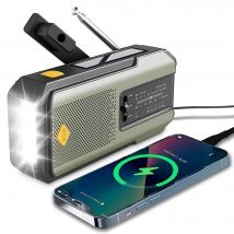 Radio pogodowe Awaryjne wielofunkcyjne radio FM AM WB Korba ręczna Solar USB Ładowanie 2000mAh Power Bank Latarka LED