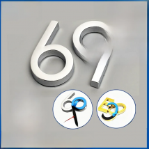 58mm 0123456789 Modern Plaque Number House Letter Hotel Door Address Digits Sticker Plate Sign ABS Plastic