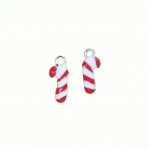 Necklace Bracelet Making Metal White Red Enamel Canes Pendant Greek Fraternity Club Jewelry Accessory