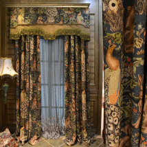 European Luxury Curtains for Living Room Bedroom Villa Window Drapes Jacquard Blinds Fabric Blackout Valance Embroider Tulle