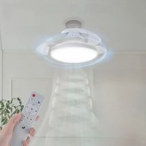 E27 socket Invisible fan light home Led ceiling lamp ceiling fan with light living room retractable fan blades GarageKitchen