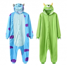 Sully Mike Kigurumis Cartoon Onesie Unisex Paar Insgesamt Winter Lustige Nette Homewear Monster Tier