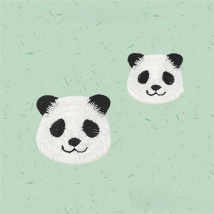 AHYONNIEX Brand Cute Cartoon Big Small Panda Patch 2023 New Animal Iron On Patches for Kids Dress Jeans Small DIY Applique