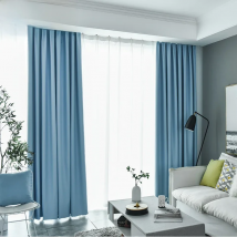 Modern Sky Blue Blackout Curtains for Living Room Bedroom Blackout Window Treatment Chidren’s Curtains Door Drapes Cortinas 80%