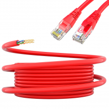 High Compatibility UTP Cat5e Ethernet patch cable with RJ45 plug Red for Home Office