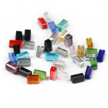 UPGFNK Austrian Rectangle crystal beads 4*8mm 50pcs Square glass Spacer Loose beads for Jewelry making Needlework DIY bracelet