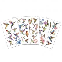 10PCS Hummingbird Tattoo Sticker Fake Tattoo Animal Flower Personalized Retro Tattoo Premium Waterproof Durable