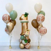 30pcs Girraffe Print Balloons Set Bean Green Sand White Latex Balloons Wedding Birthday Party Kids Animals Helium Globos Decor