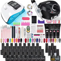 Nail Polish Kit Acrylic Nail Kit Poly Nail Gel Set With Nail Lamp Nails Extension Glitter Gel UV Building Gel Manicure Tools Set