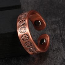 Vinterly Adjustable Pure Copper Rings Men Women Vintage 12 Constellations Health Magnetic Arthritis Open Cuff Jewelry Resizable