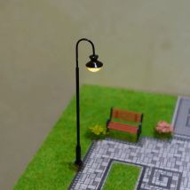 3PCS HO Scale Model Railway Lamppost LED Park Lanterns Street Lamp/Model Classic goose-neck Park Lamp Post/Train/Railroad layout