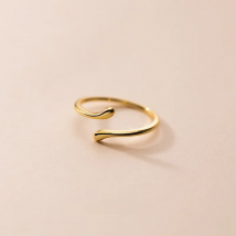 KAMIRA 925 Sterling Silver Unique Minimalism Glossy Open Ring for Women Girl Party Temperament Adjustable Fine Jewelry Gift 2022