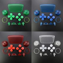YuXi Replacement Transparent Full Set Buttons Touchpad Decorative Trim Shell Button With Joystick Ring for PS5
