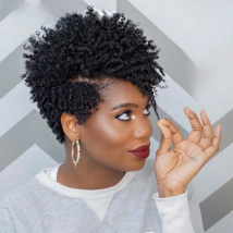 Lekker Short Pixie Cut Afro Kinky Curly Bob 100% Human Hair Wigs For Women Brazilian Remy Hair Full Machine Made Clearance Wigs