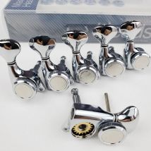 1 Set Kaynes Guitar Locking Tuners Electric Guitar Machine Heads Tuners Lock String Tuning Pegs Chrome Silver DJ334C