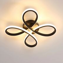 Nowoczesna lampa sufitowa LED, 30W czarna nowoczesna lampa sufitowa LED, kreatywny kształt kwiatu, lampa sufitowa LED 3000K do sypialni
