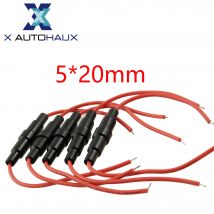 X Autohaux 5/10 pz 5*20 MM Tubo di Vetro Portafusibile Tipo di Vite Colpo Rapido 5X20 MM Fusibili 22AWG Filo 250 V Accessori Auto ricambi auto