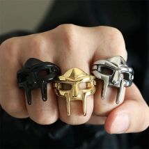 Wicked Egyptian Pharaoh Ring Gothic Accessories For Men Gladiator Mf Doom Ring Punk Adjustable Rings Party Club Confessing Gift