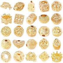 18K Gold Color Brass Spacer Beads Bracelet Beads Jewelry Making Supplies Diy Necklaces Earrings Bracelets Findings Accessories