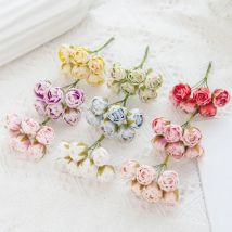 1/3PCS Artificial Flowers Foam MINI Roses Bouquet Home Garden Decoration New Year Christmas Garland Handmade Festival Wedding