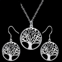 2024 round hollow wishing tree pendant necklace life tree Tree Of Life pendant necklace jewelry fashion cute wedding part