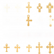 30pcs/lot Stainless Steel Cross Charms DIY Cross Pendants Religious Faith Charms For Jewelry Making bracelet necklace earrings