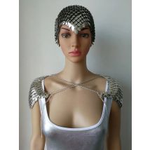 New Fashion Scalemail Mermaid Fish Scales Head Chains Layers Scale Chainmail Silver Colour Fish Scale Jewelry