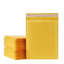 50/100Pcs Yellow Kraft Paper Bubble Mailers Packaging Bags Self Seal Padded Envelopes Poly Lined Shipping Bags for Bussiness