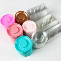 FOXYFOX Wholesale Circle Round Clear Lash Trays Plastic Transparent Blank Holder Tray for Eyelash Packaging Box Case Container
