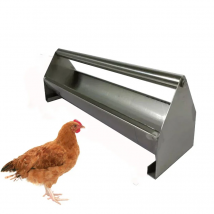 Stainless steel Chicken feed trough Bird drinking Poultry diet tool Quail drinking Cage Pigeon Feeder length 40cm