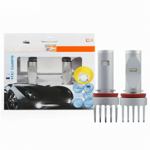 OSRAM H8 H11 H16 LED Fog Lamps PGJ19 6000K White & Blue HYBRID Color Light +50% Bright Car LED Bulbs Glare Free 65219CW, Pair