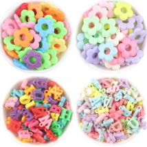 50-100pcs/Lot Multicolor Flower Letter Acrylic Beads for Children Beads for Jewelry Making DIY Handmade Bracelets Loose Beads