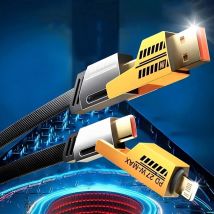 Portable 4-in-1 Cable USB A Type-C Dual Connector Smart Nylon Braided PD 65W 27W Fast Charging for iPhone Android