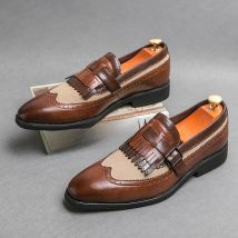 Yuppie Leather Men British Style Leather Brogue Shoes For Men Good Quality Men’s Dress Shoes 2025 Formal Leather Shoes Size 46