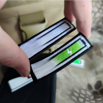 Mobile phone battery 1% 99% Logo PVC Patch Embroidery 3D Tactical Badge Airsoft Patches Applique For Jacket Jeans bag